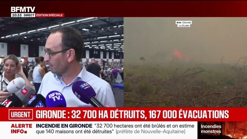 « L’INCENDIE EST TOUJOURS AUX PORTES DE LA MÉTROPOLE », DÉCLARE LE MAIRE DE BORDEAUX THOMAS CAZENAVE