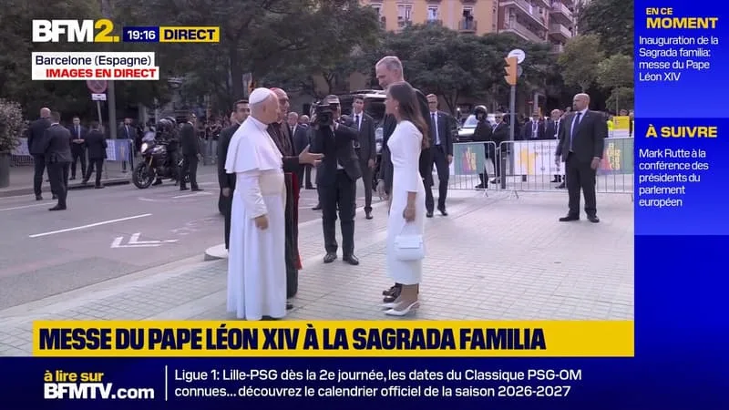 LE PAPE LÉON XIV ARRIVE À LA SAGRADA FAMILIA