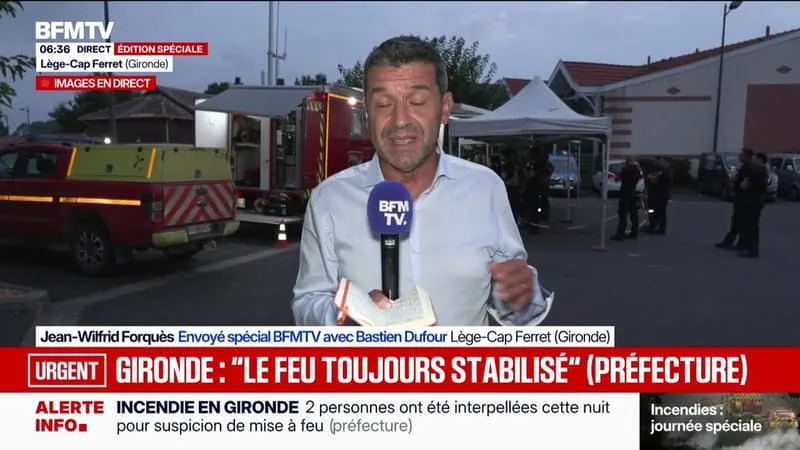INCENDIE EN GIRONDE: UNE NUIT FAVORABLE, LE FEU « EST STABILISÉ » MALGRÉ DES REPRISES DE FEU
