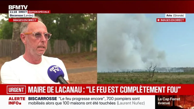 INCENDIE À BISCARROSSE: « ÇA PREND LA GORGE », TÉMOIGNE CET HABITANT DU BOURG