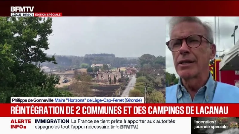 INCENDIE EN GIRONDE: LE MAIRE DE LÈGE-CAP-FERRET APPELLE SES ADMINISTRÉS, TOUJOURS ÉVACUÉS, À « LA PATIENCE »