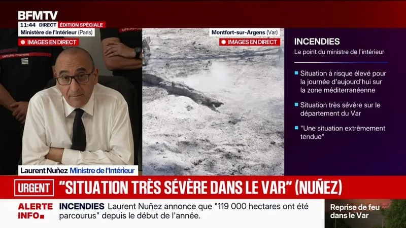 INCENDIES: « NOUS SOMMES À 328 INTERPELLATIONS », INDIQUE LAURENT NUÑEZ