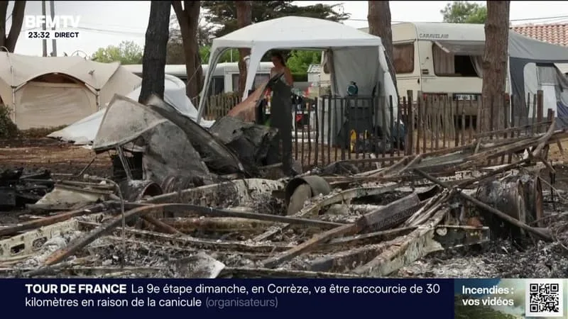 À LA PLAINE-SUR-MER, L’ÉMOTION APRÈS L’INCENDIE QUI A RAVAGÉ UN CAMPING
