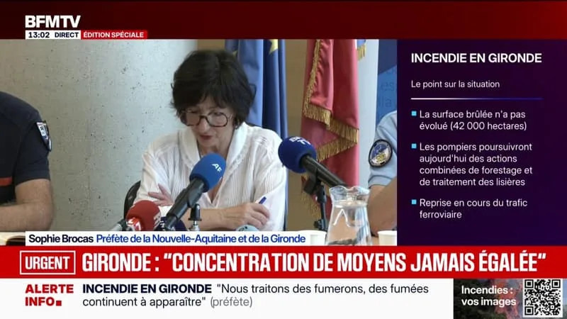 INCENDIE EN GIRONDE: LA PRÉFÈTE SOPHIE BROCAS SALUE LES AGRICULTEURS POUR « LEUR ACTION CITOYENNE EXEMPLAIRE »