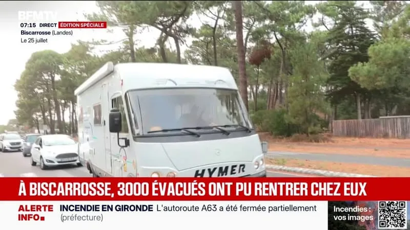 INCENDIE DANS LES LANDES: 3.000 ÉVACUÉS ONT PU RENTRER CHEZ EUX DANS LES SECTEURS « STABILISÉS »