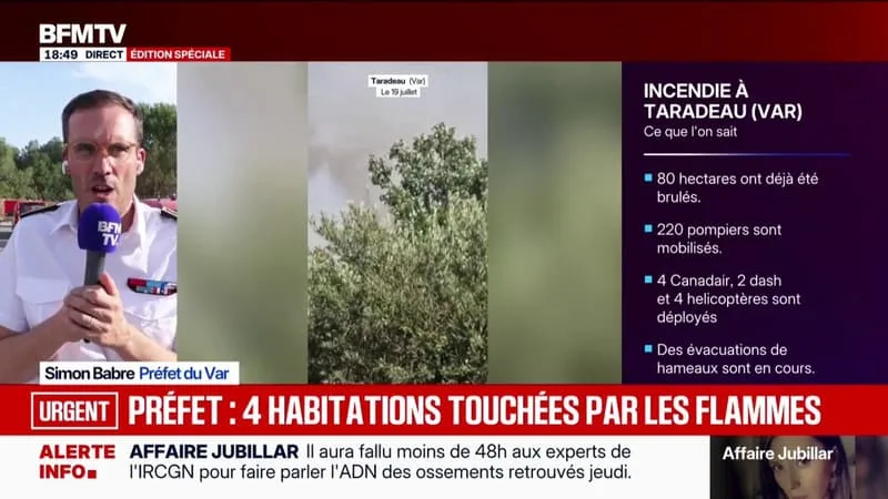 INCENDIE DANS LE VAR: « LE FEU A ATTAQUÉ UNE ZONE PÉRIURBAINE » CE QUI COMPLIQUE LE TRAVAIL DES POMPIERS EXPLIQUE LE PRÉFET DU VAR