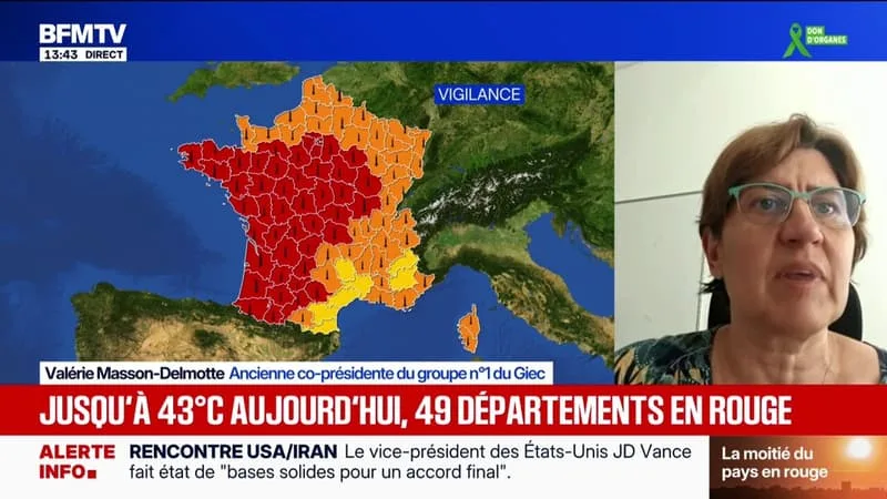 CANICULE: « UN ÉVÈNEMENT COMME CELUI-CI, C’EST QUELQUE CHOSE QUI EST ATTENDU ET QUI AVAIT ÉTÉ ANNONCÉ », AFFIRME VALÉRIE MASSON-DELMOTTE, ANCIENNE CO-PRÉSIDENTE DU GROUPE N°1 DU GIEC