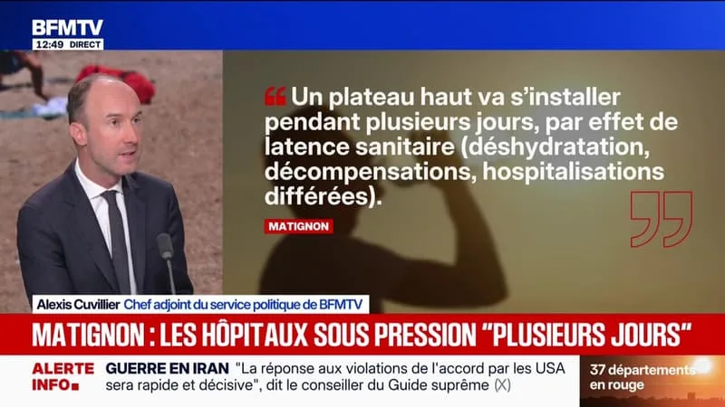 LA CANICULE « RECULE » MAIS SES EFFETS SANITAIRES « RESTENT DEVANT NOUS » PENDANT « PLUSIEURS JOURS », ANNONCE MATIGNON