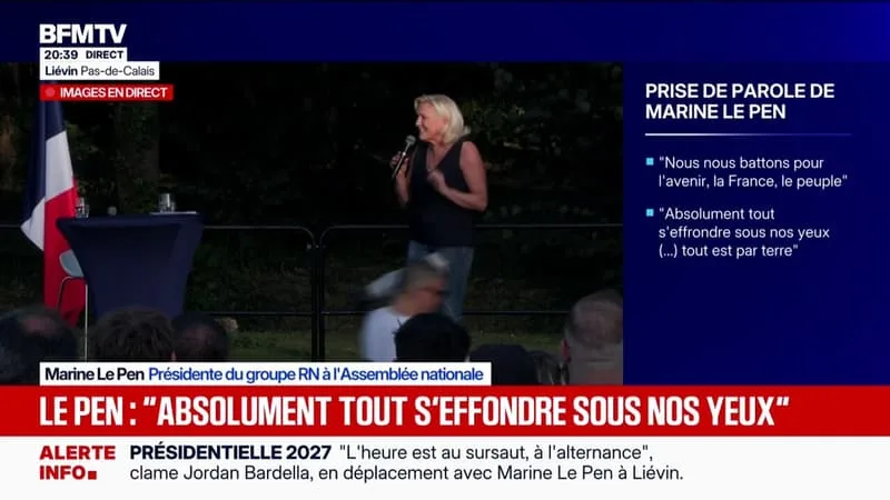 PRÉSIDENTIELLE 2027: « AU SECOND TOUR NOUS SAVONS QUE NOUS ALLONS NOUS RETROUVER FACE À LA COALITION DES INCAPABLES », AFFIRME MARINE LE PEN