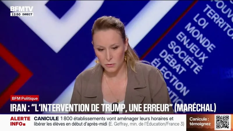 GUERRE AU MOYEN-ORIENT: POUR MARION MARÉCHAL (IDENTITÉ-LIBERTÉS), L’INTERVENTION DES ÉTATS-UNIS ÉTAIT « UNE ERREUR FONDAMENTALE »