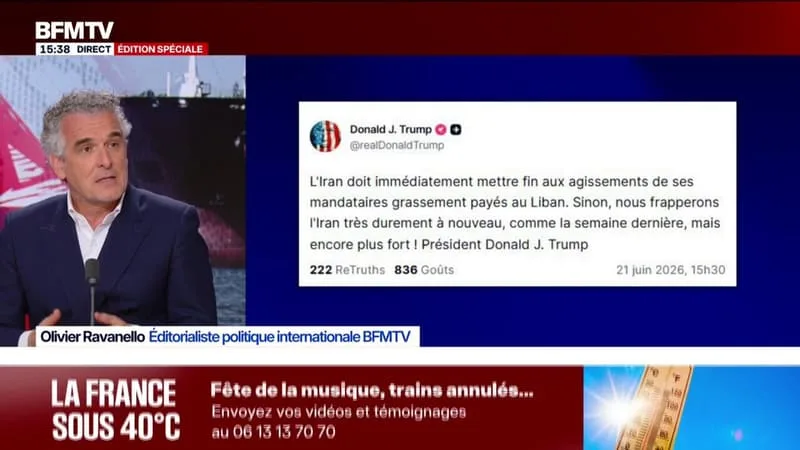 GUERRE AU MOYEN-ORIENT: DONALD TRUMP MENACE DE FRAPPER « TRÈS DUREMENT À NOUVEAU » L’IRAN ALORS QUE LES POURPARLERS EN SUISSE ONT DÉBUTÉ