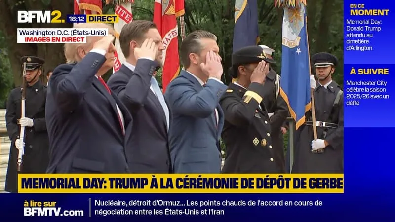 MEMORIAL DAY: DONALD TRUMP PARTICIPE À LA CÉRÉMONIE DE DÉPÔT DE GERBE À ARLINGTON