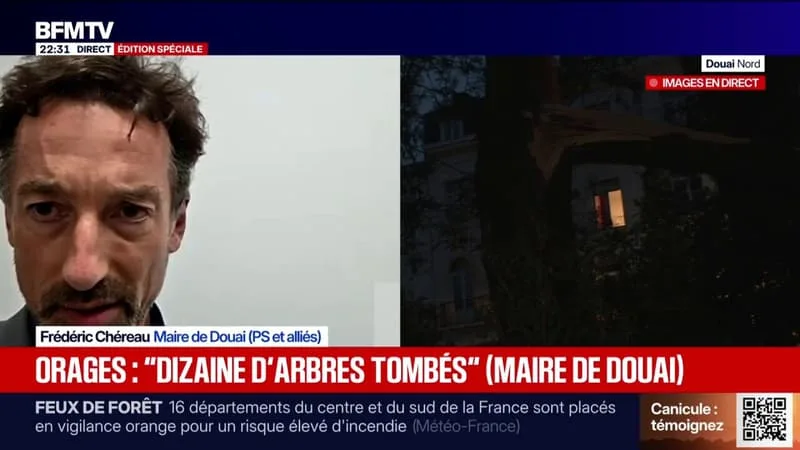 ORAGES DANS LE NORD: « PLUSIEURS ARBRES SONT TOMBÉS », DÉCLARE FRÉDÉRIC CHÉREAU, MAIRE DE DOUAI