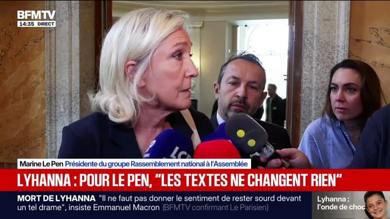 AFFAIRE LYHANNA: « LES FRANÇAIS ATTENDENT UNE VRAIE INTROSPECTION DANS LE FONCTIONNEMENT DE LA JUSTICE », ASSURE MARINE LE PEN