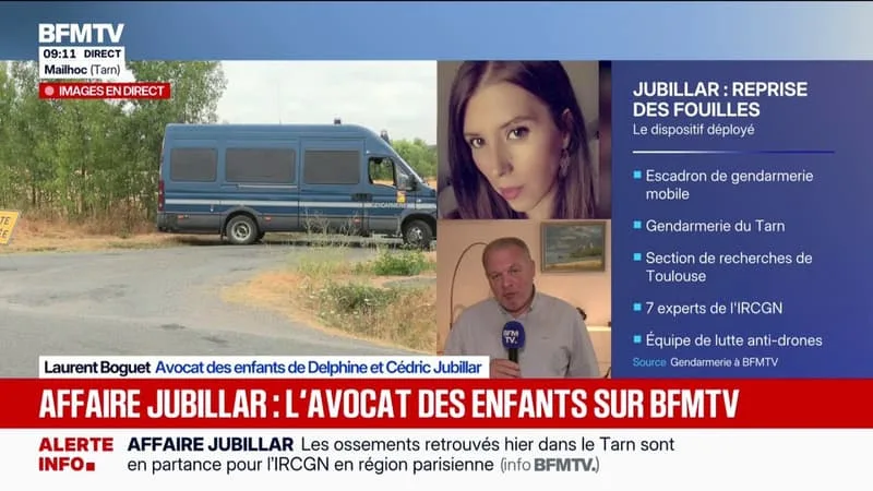 AFFAIRE JUBILLAR: LES ENFANTS DU COUPLE SONT « AU COURANT » DE LA DÉCOUVERTE DES OSSEMENTS, INDIQUE LEUR AVOCAT