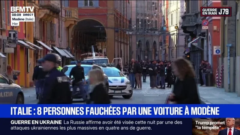 ITALIE: UN HOMME FONCE SUR DES PIÉTONS AVEC SA VOITURE À MODÈNE, FAISANT HUIT BLESSÉS