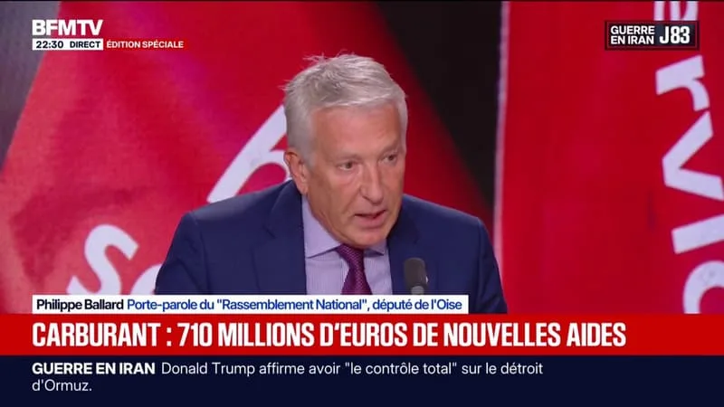 AIDES SUR LE CARBURANT: PHILIPPE BALARD, PORTE-PAROLE DU “RASSEMBLEMENT NATIONAL”, QUALIFIE DE “MESURETTES” LES ANNONCES DU GOUVERNEMENT