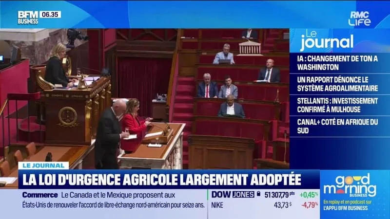 L’URGENCE AGRICOLE ADOPTÉE