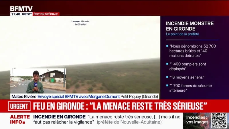INCENDIE EN GIRONDE: LE VILLAGE DE PETIT PIQUEY APRÈS SON ÉVACUATION EN IMAGES
