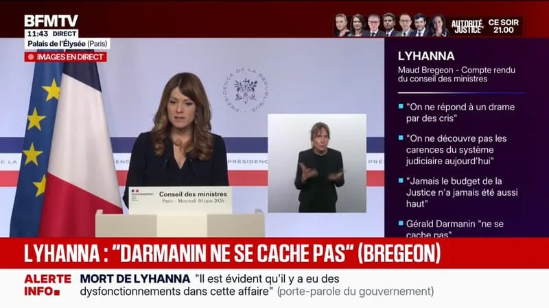 AFFAIRE LYHANNA: « ON A DE LA CHANCE D’AVOIR UN MINISTRE DE LA JUSTICE QUI NE SE CACHE PAS », ASSURE LA PORTE-PAROLE DU GOUVERNEMENT MAUD BREGEON