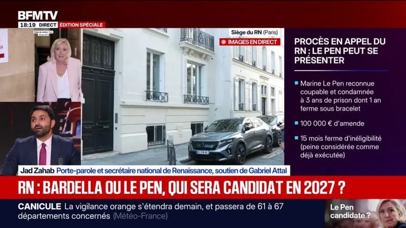 « MARINE LE PEN DOIT ACCEPTER CETTE DÉCISION JUDICIAIRE ET DOIT PRENDRE UNE DÉCISION POLITIQUE », NOTE JAD ZAHAB, PORTE-PAROLE ET SECRÉTAIRE NATIONAL DE RENAISSANCE