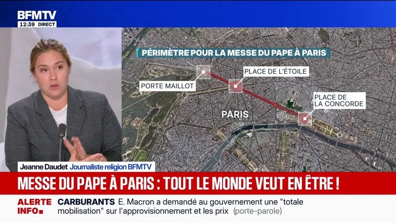 MESSE DU PAPE À PARIS: LE PÉRIMÈTRE ET LA JAUGE MAXIMALE DE SPECTATEURS ÉTENDUS