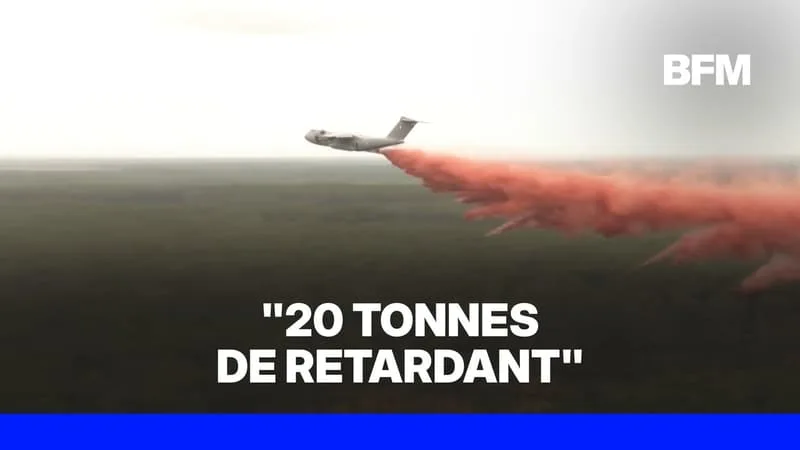 INCENDIE EN GIRONDE : L’A400M A EFFECTUÉ SON PREMIER LARGAGE