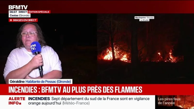 INCENDIE EN GIRONDE: « ON S’EST POSÉ LA QUESTION DE PARTIR », S’INQUIÈTE UNE HABITANTE DE PESSAC, UNE VILLE NON ÉVACUÉE